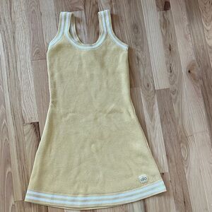 ALO Yoga Tennis Club Sweater Dress in Yellow